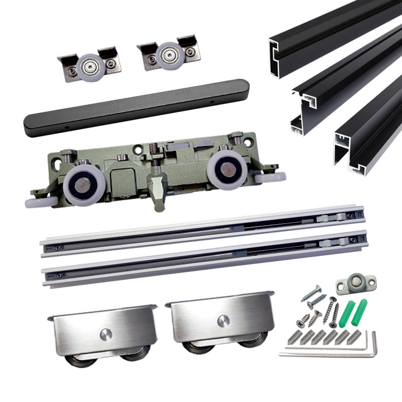 Does a high-strength pulley system ensure smooth and quiet operation of sliding door hardware accessories even after long-term use?