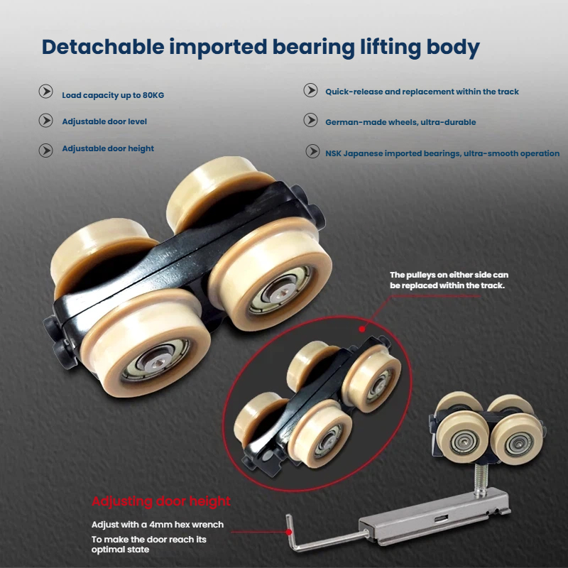 Micro-Gap Quick-Release Hanging Wheel Aluminum Frame Door Hardware