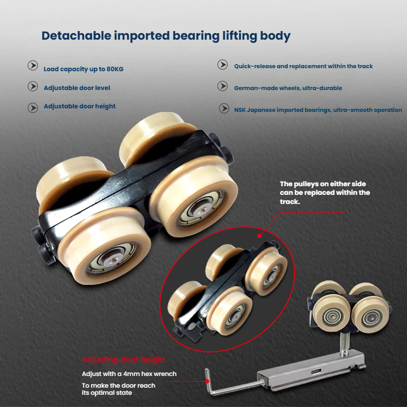 Micro-Gap Quick-Release Hanging Wheel Wooden Door Hardwar