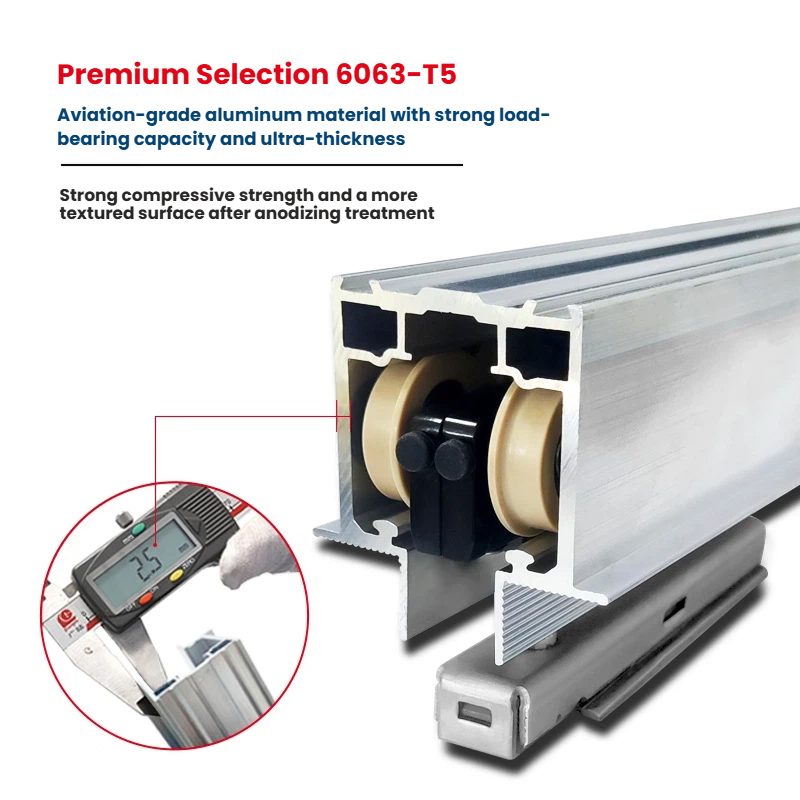 Micro-Gap Quick-Release Hanging Wheel Aluminum Frame Door Hardware