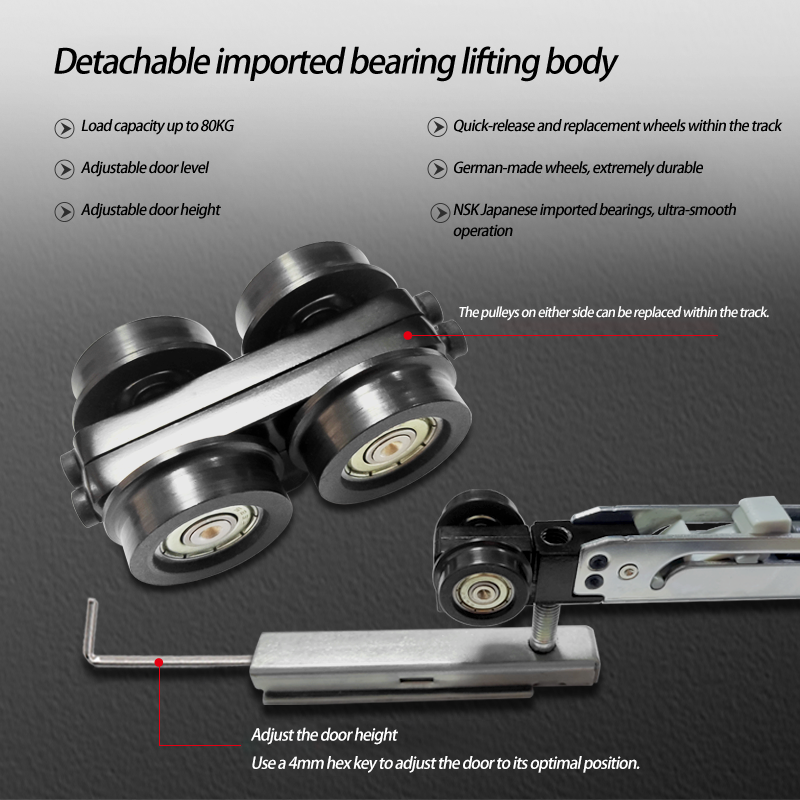 Micro-Slit Quick-Release Hanging Wheel Pocket Door Wooden Door Hardware Accessories